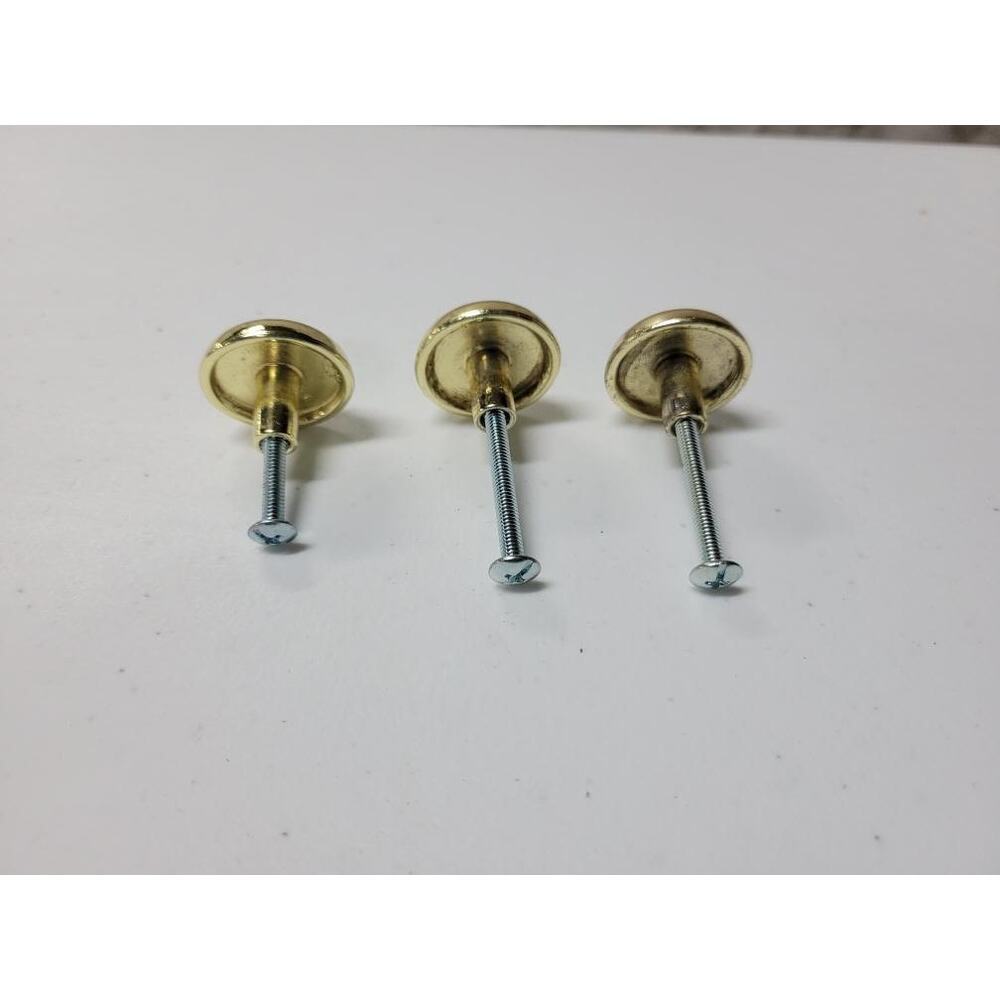 ✨ Set of 4 Gold Round Cabinet Knobs w/ Screws VTG Style Brass Look Drawer Pulls - Picture 6 of 12